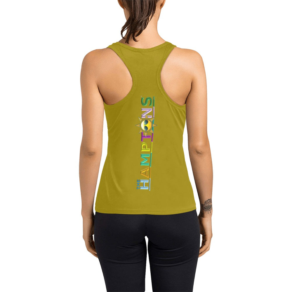 East Hamptonite "Main Beach Tide Line" Women's Racer Back Tank Top