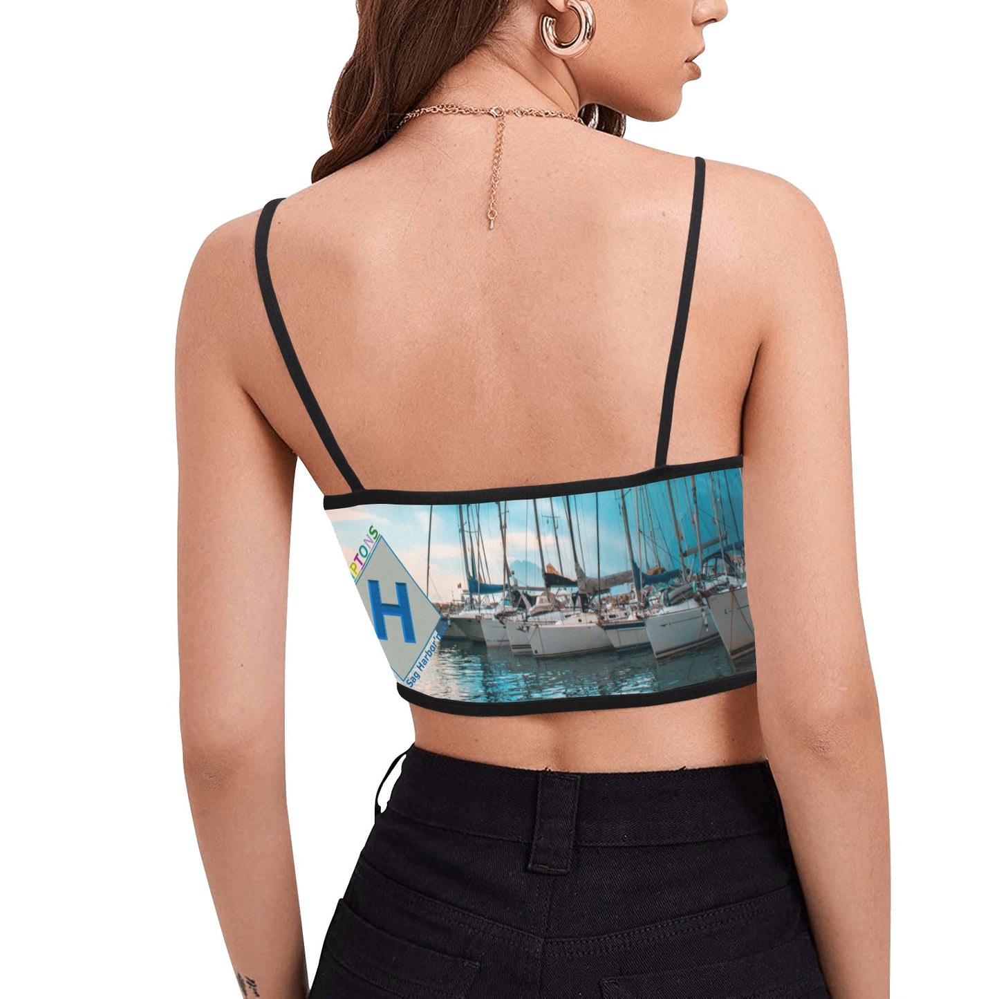 Sag Harbor'nite "STORMY MONDAY" Women's Spaghetti Strap Crop Top