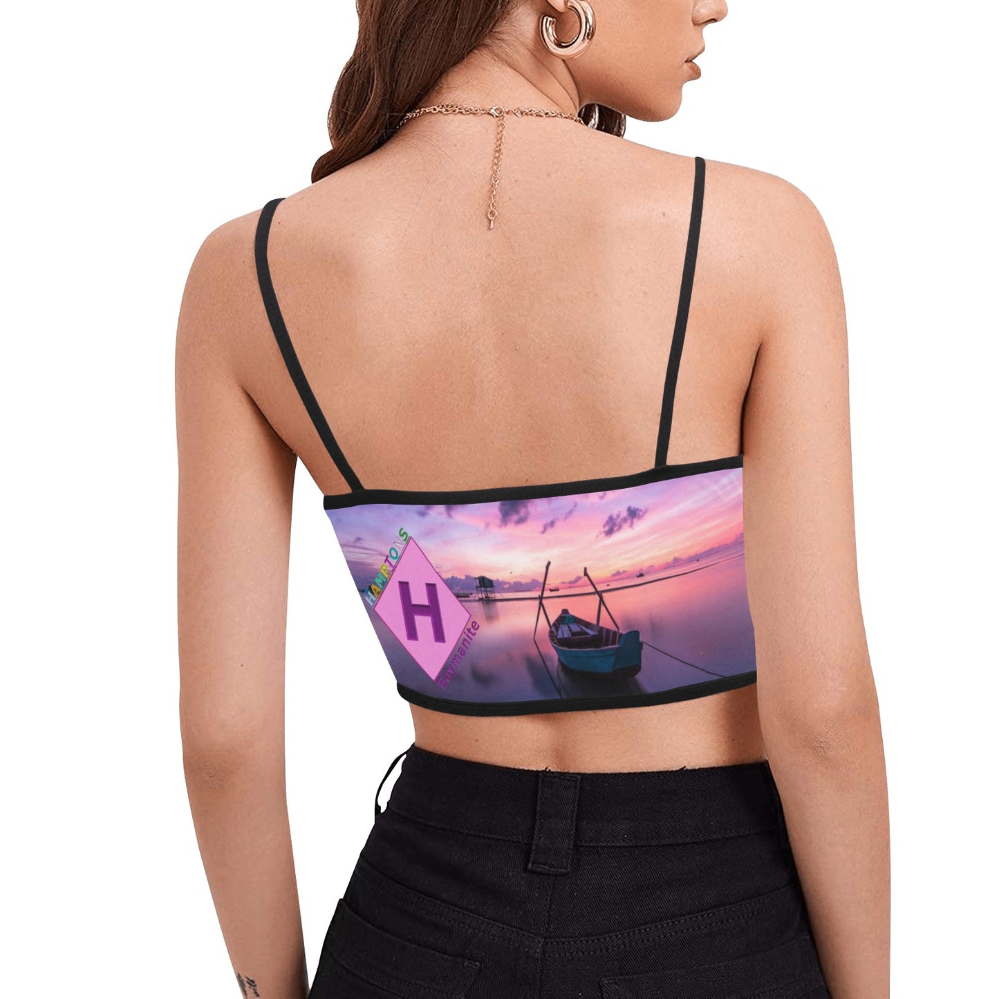 Hampton Bays "CANOE PLACE SERENITY" Women's Spaghetti Strap Crop Top