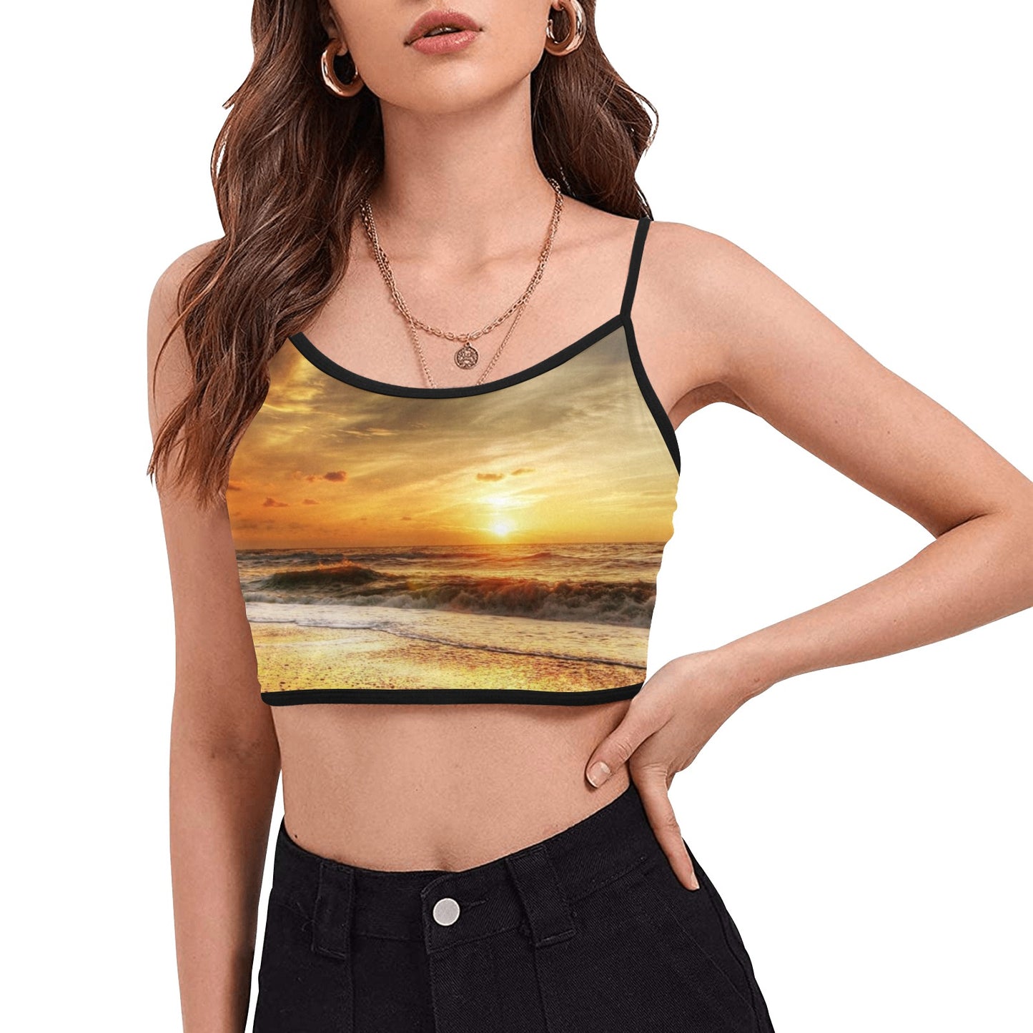 East Hamptonite "Georgica Bliss" Women's Spaghetti Strap Crop Top.