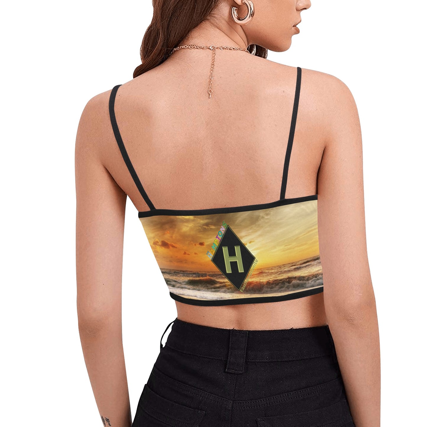 East Hamptonite "Georgica Bliss" Women's Spaghetti Strap Crop Top.