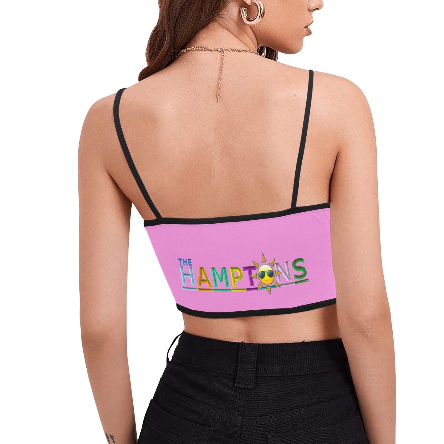 Hampton Bays "Canoe Place Rose" Women's Spaghetti Strap Crop Top