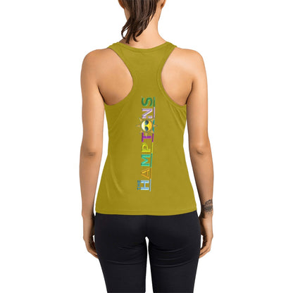 East Hamptonite "Main Beach Tide Line" Women's Racer Back Tank Top