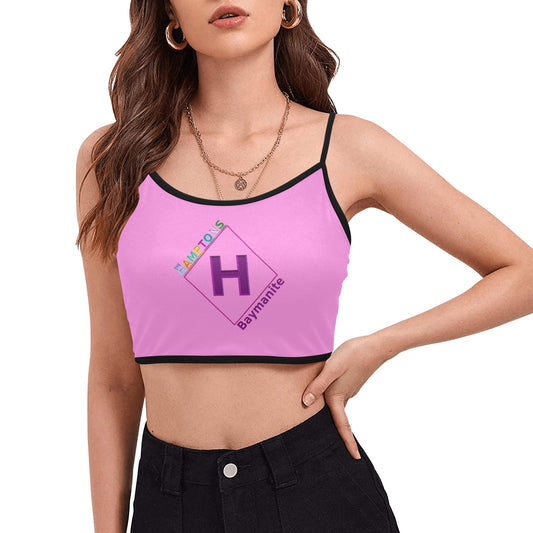 Hampton Bays "Canoe Place Rose" Women's Spaghetti Strap Crop Top