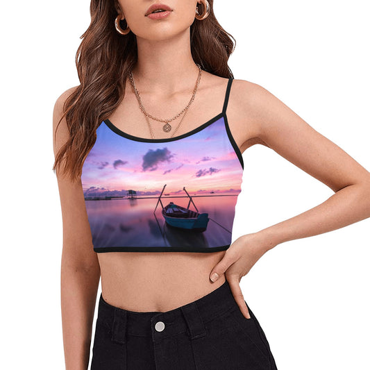 Hampton Bays "CANOE PLACE SERENITY" Women's Spaghetti Strap Crop Top