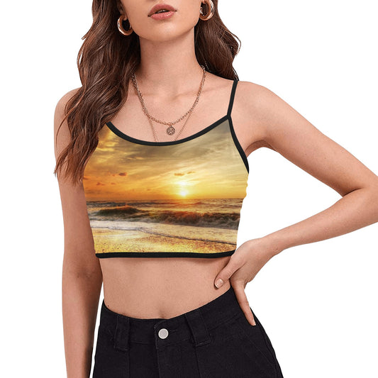 East Hamptonite "Georgica Bliss" Women's Spaghetti Strap Crop Top.