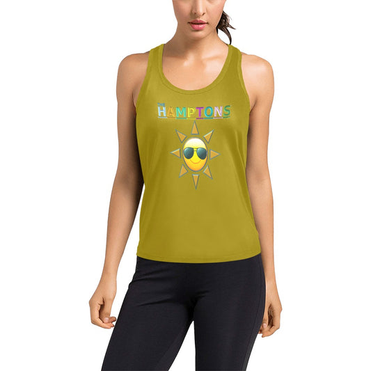 East Hamptonite "Main Beach Tide Line" Women's Racer Back Tank Top
