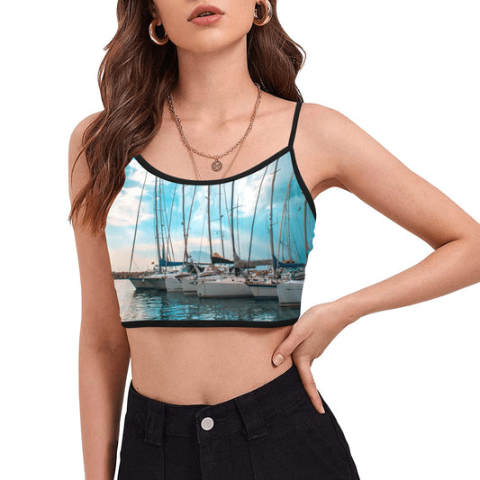 Sag Harbor'nite "STORMY MONDAY" Women's Spaghetti Strap Crop Top