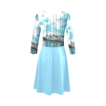 Sag Harbor'nite "STORMY MONDAY" Women's 3/4 Sleeve Sundress