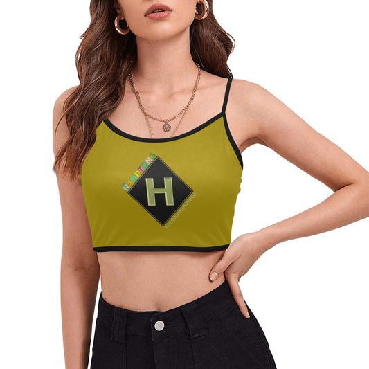 East Hamptonite "Main Beach Tide Line" Women's Spaghetti Strap Crop Top