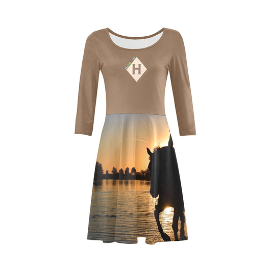 Bridgehamptonite "Palomino Classic" Women's 3/4 Sleeve Sundress